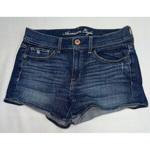 American Eagle Shorts Womens Size 4 Denim Stretch Blue Jean 3" Festival Mid Rise